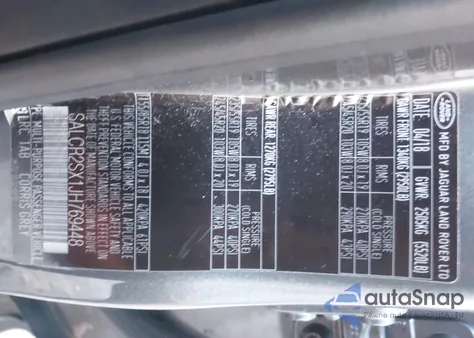 2018 Land Rover Discovery Sport Hse из США, поврежденный, VIN SALCR2SX1JH769448